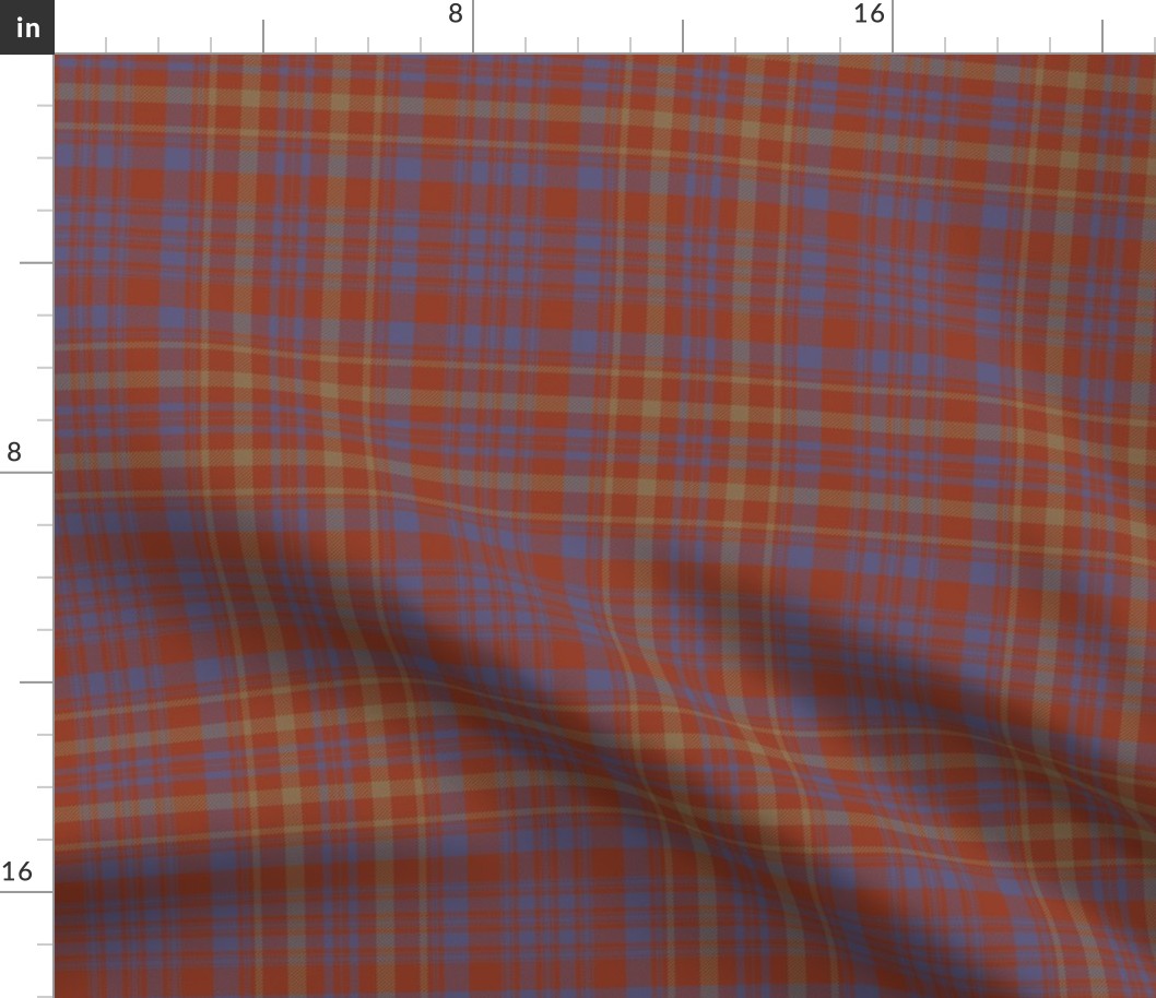 Campbell of Loudoun plaid from portrait, 7" weathered