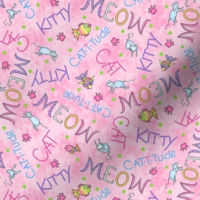 Cat Words Pink