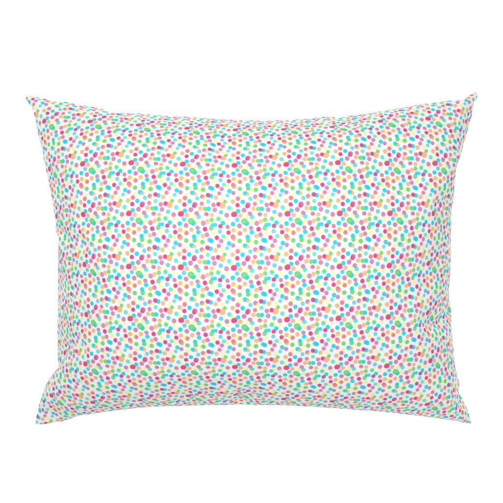 Illustrated Mini Ink Blot Rainbow Confetti Spots Pattern