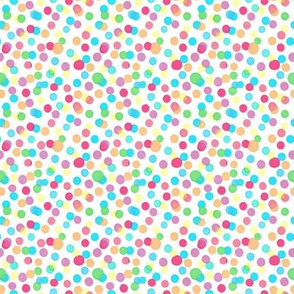 Illustrated Mini Ink Blot Rainbow Confetti Spots Pattern