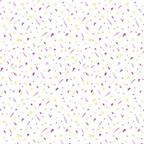 Dots and Dashes Pink and Yellow Confetti Illustrated Pattern