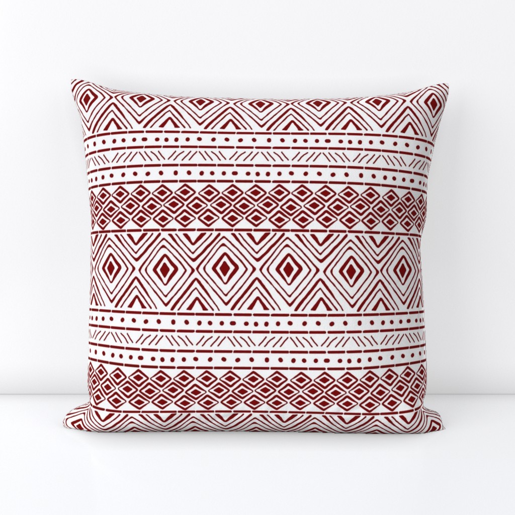 Ornate Maroon Mud Cloth // Small