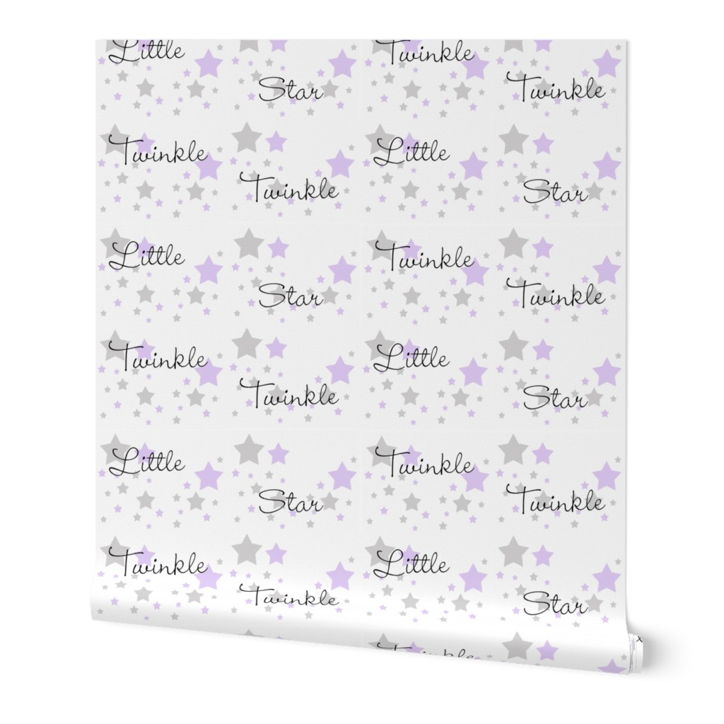 Twinkle Star Purple Lavender Gray Grey