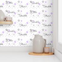 Twinkle Star Purple Lavender Gray Grey