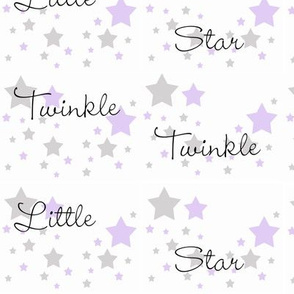 Twinkle Star Purple Lavender Gray Grey