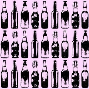 Beer Bottles on Pink