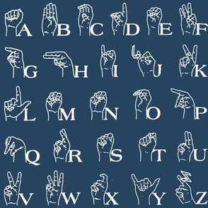 Sign Language Alphabet // Navy
