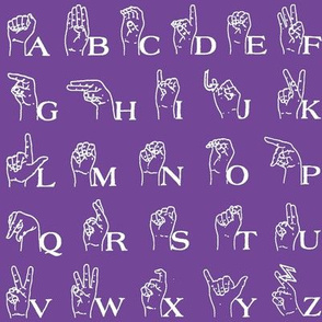 Sign Language Alphabet // Purple