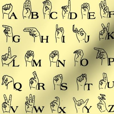 Sign Language Alphabet // Yellow