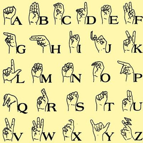 Sign Language Alphabet // Yellow