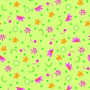 Limes Cherries and Flowers Green Tiny