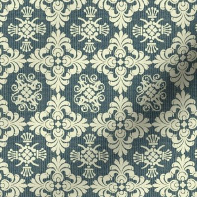 navy damask