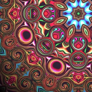 Psychedlic swirl kaleidoscope mandala