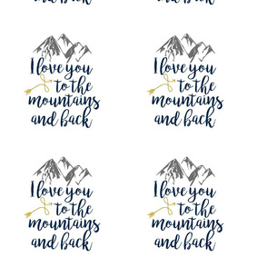 8 Inch - Love you to the Mountains and Back - Navy/Mustard