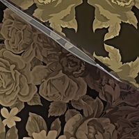 camo roses-orange/brown gritty