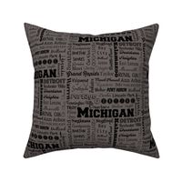 Michigan cities, dark gray