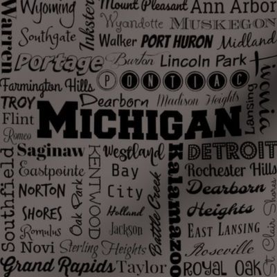 Michigan cities, dark gray