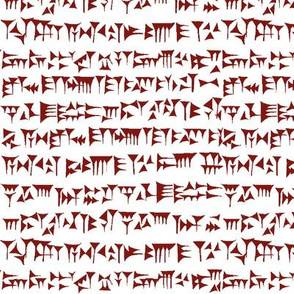 Babylonian Cuneiform in Maroon // Small