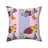 American Bulldog Fabric with Butterflies