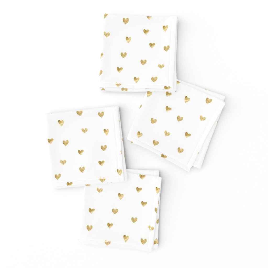 Gold hearts. White pattern