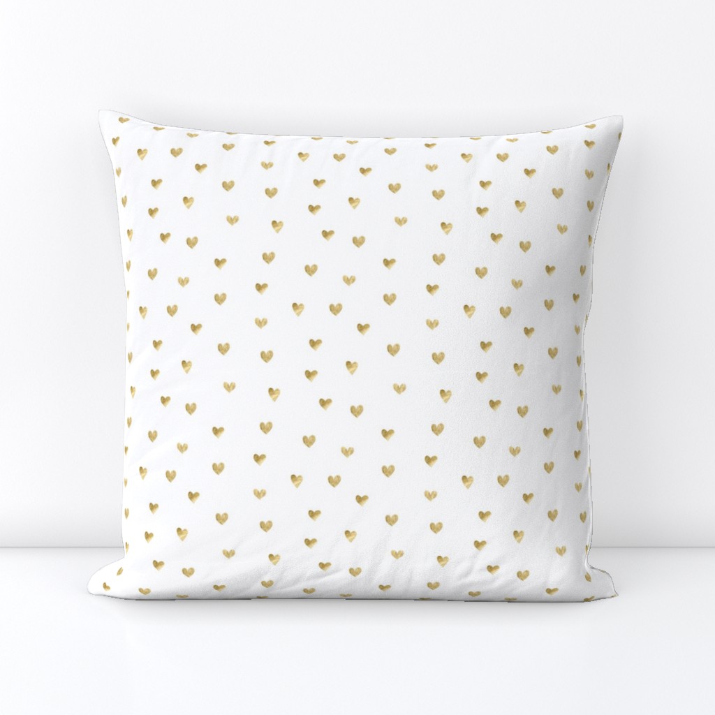 Gold hearts. White pattern