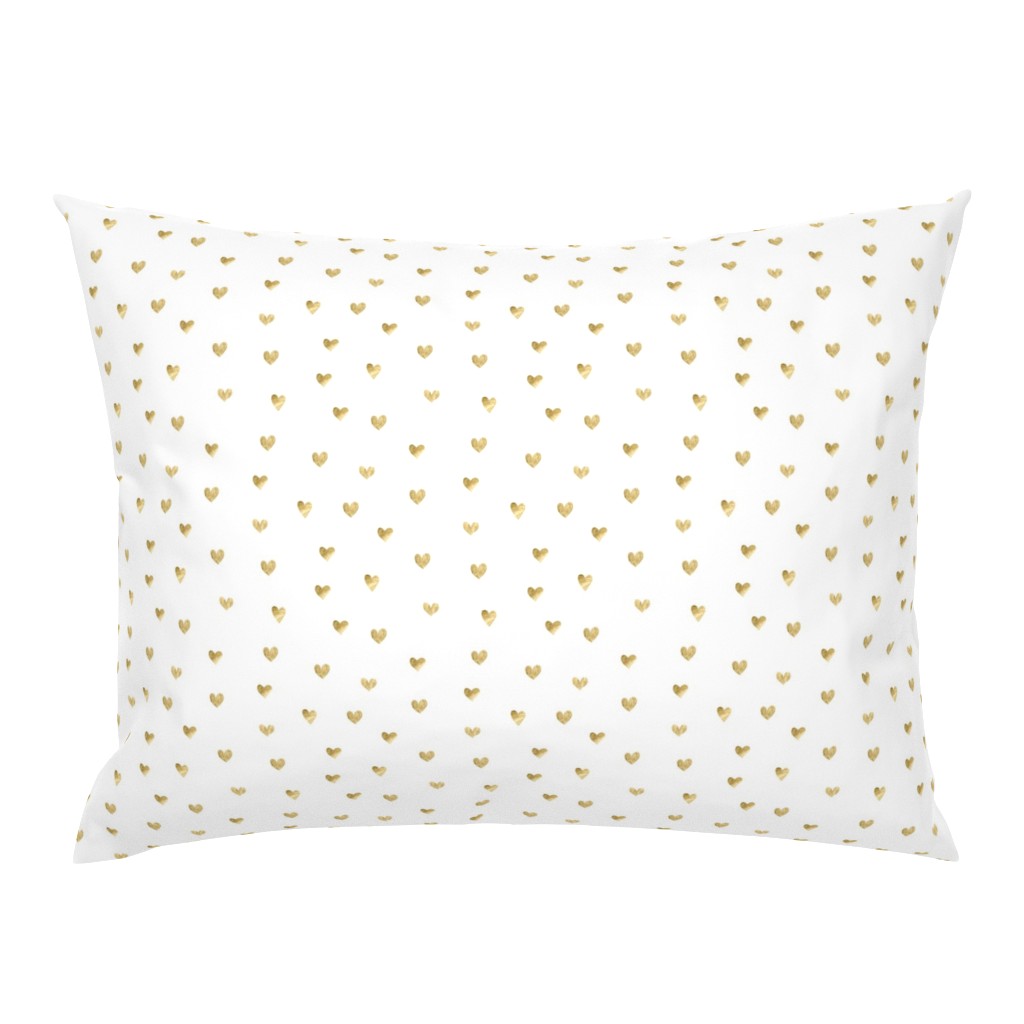 Gold hearts. White pattern