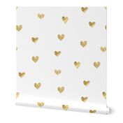 Gold hearts. White pattern