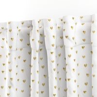 Gold hearts. White pattern