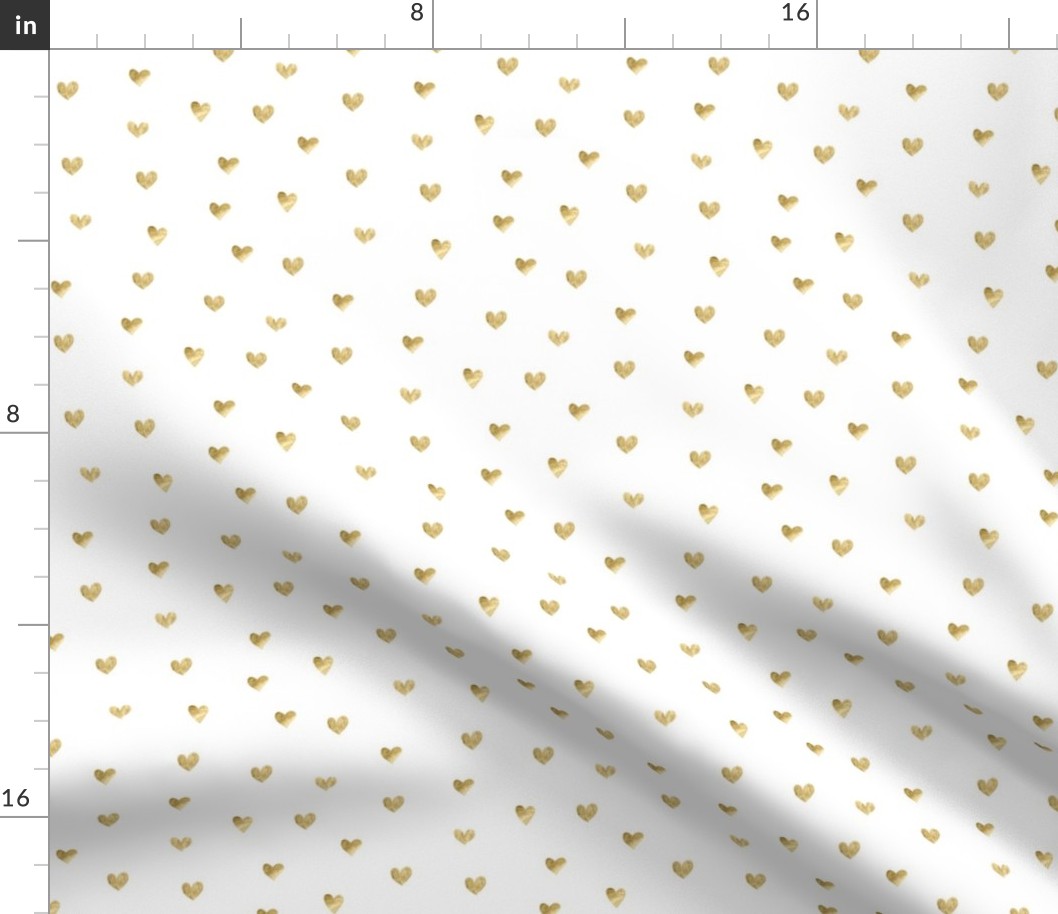 Gold hearts. White pattern