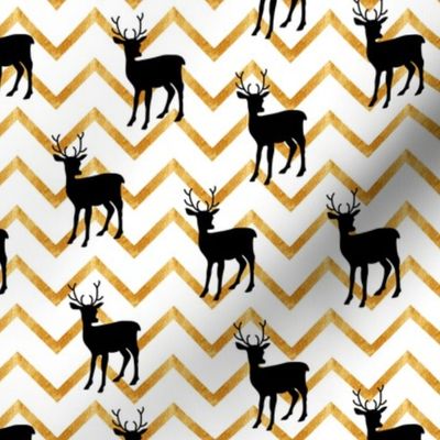 Cute deer. Black and gold