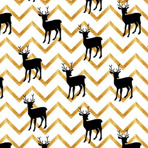 Cute deer. Black and gold