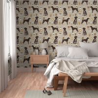german shorthaired pointer coffee (Smaller) fabric design cute dogs fabric dog design