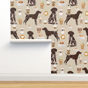 german shorthaired pointer coffee (Smaller) fabric design cute dogs fabric dog design