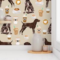 german shorthaired pointer coffee (Smaller) fabric design cute dogs fabric dog design