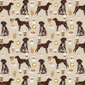 german shorthaired pointer coffee (Smaller) fabric design cute dogs fabric dog design