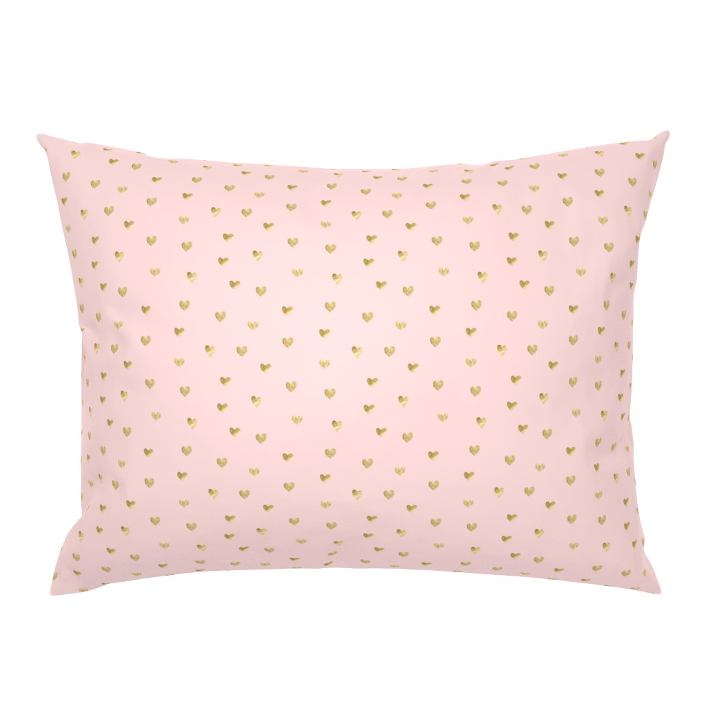 Gold and pink pattern. Hearts