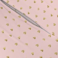 Gold and pink pattern. Hearts