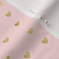 Gold and pink pattern. Hearts