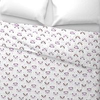 da valentines // love panda head hearts animal valentine's day fabric white