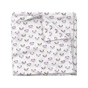 da valentines // love panda head hearts animal valentine's day fabric white