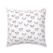 da valentines // love panda head hearts animal valentine's day fabric white