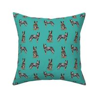 australian cattle dog blue coat fabric for cattle dog lover turquoise