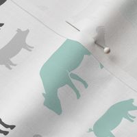 farm animal medley - dark mint  and grey