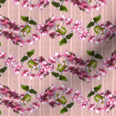Bougainvillea Wavy Stripe in Pink and White