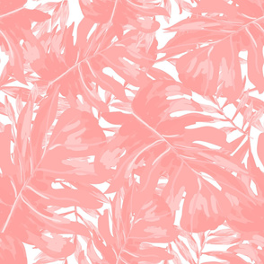 36" Tropical Leaves - Pink