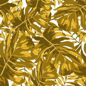 36" Tropical Leaves - Gold