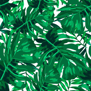 36" Tropical Leaves - Bright Green