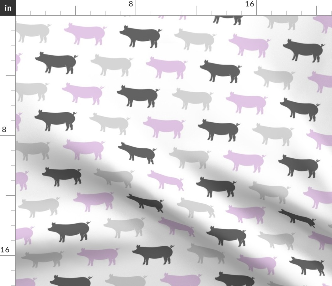 multi pigs - purple and grey