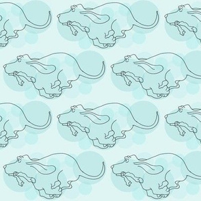 Basset Hounds Design in Aqua