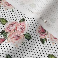 4" Wild Child Roses - White with Black Polka Dots